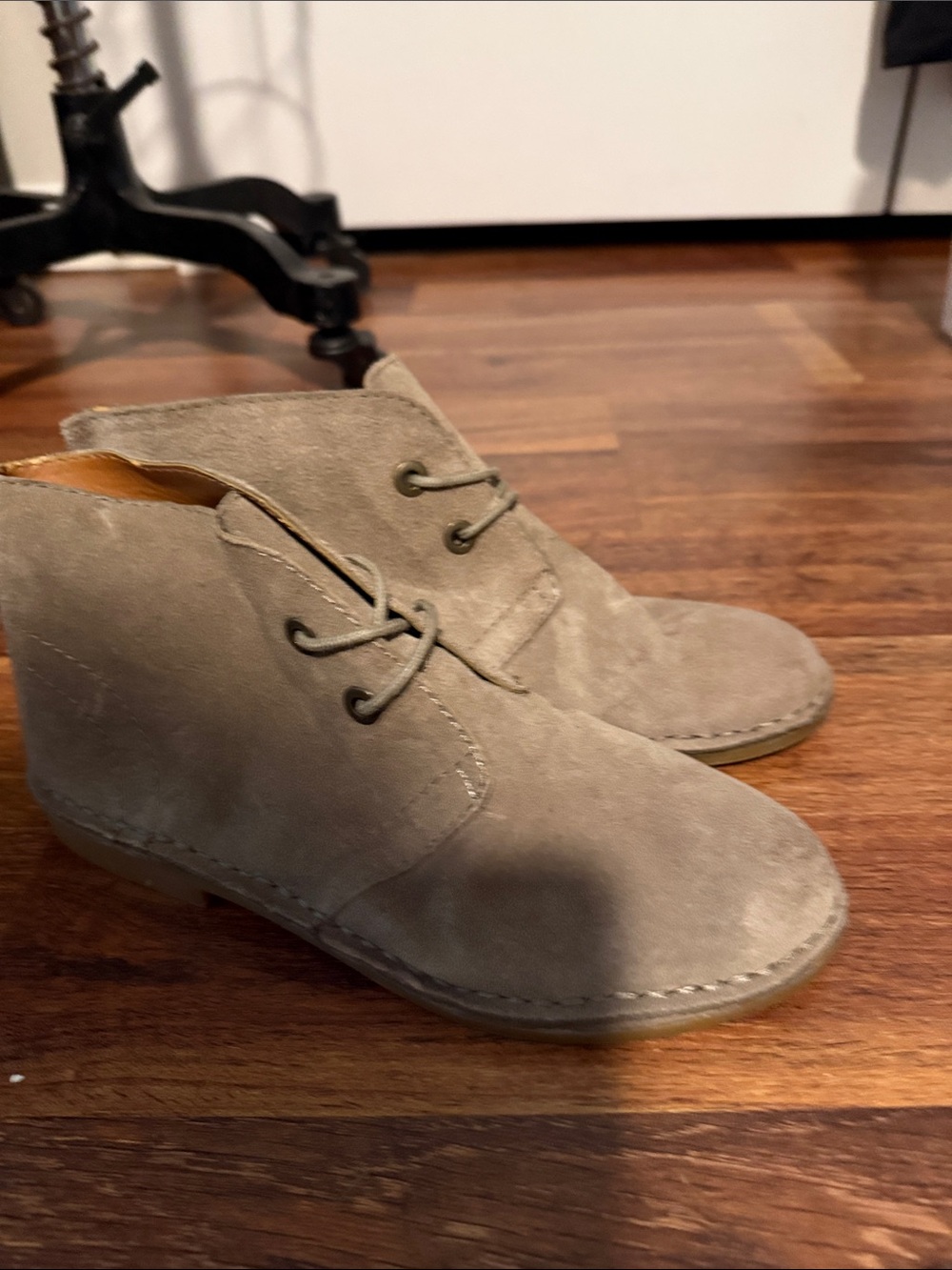 Nine West Taupe Suede Lace-Up Desert Booties